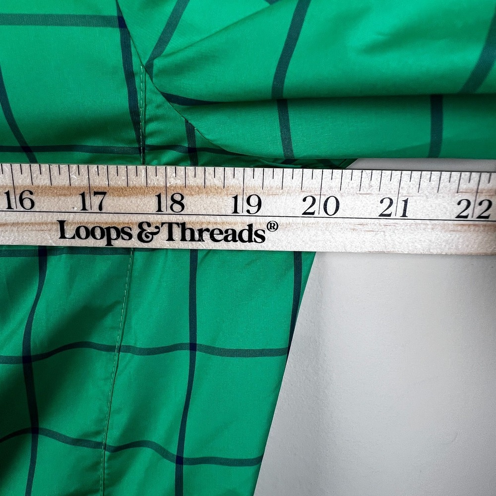 Lauren Ralph Lauren‎ LRL Active Jacket M Kelly Green Windowpane Zip Windbreaker - Picture 11 of 12